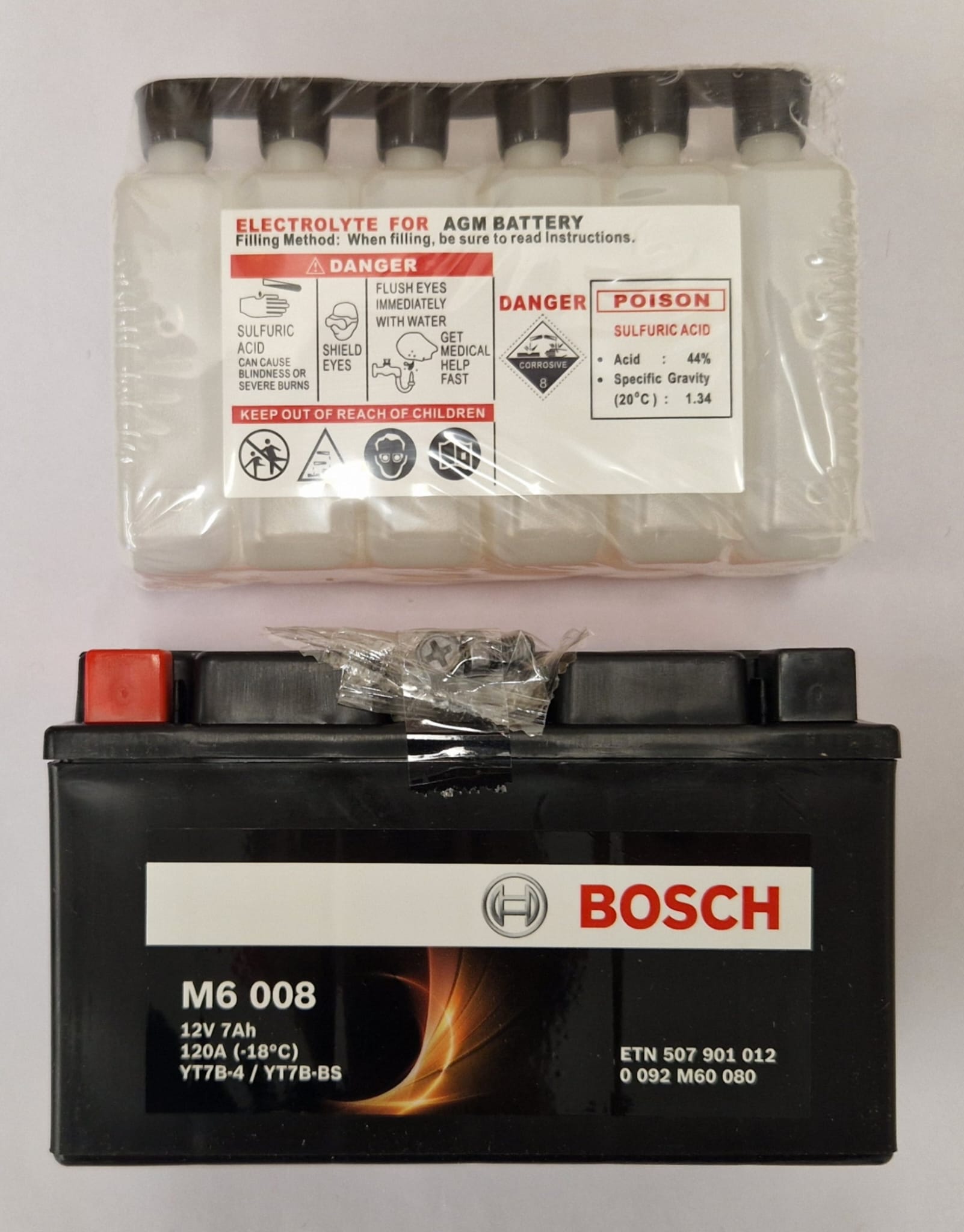 Batterie 12V-7h Bosch auch für Rotax unbefüllt ACHTUNG NICHT FÜR DIE RMC GEEIGNET!!