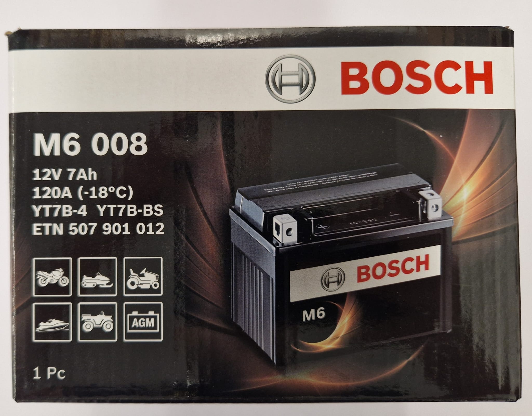 Batterie 12V-7h Bosch auch für Rotax unbefüllt ACHTUNG NICHT FÜR DIE RMC GEEIGNET!!